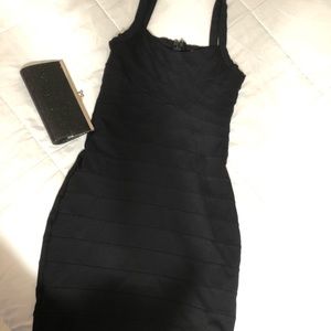 Stretchy fitted black dress